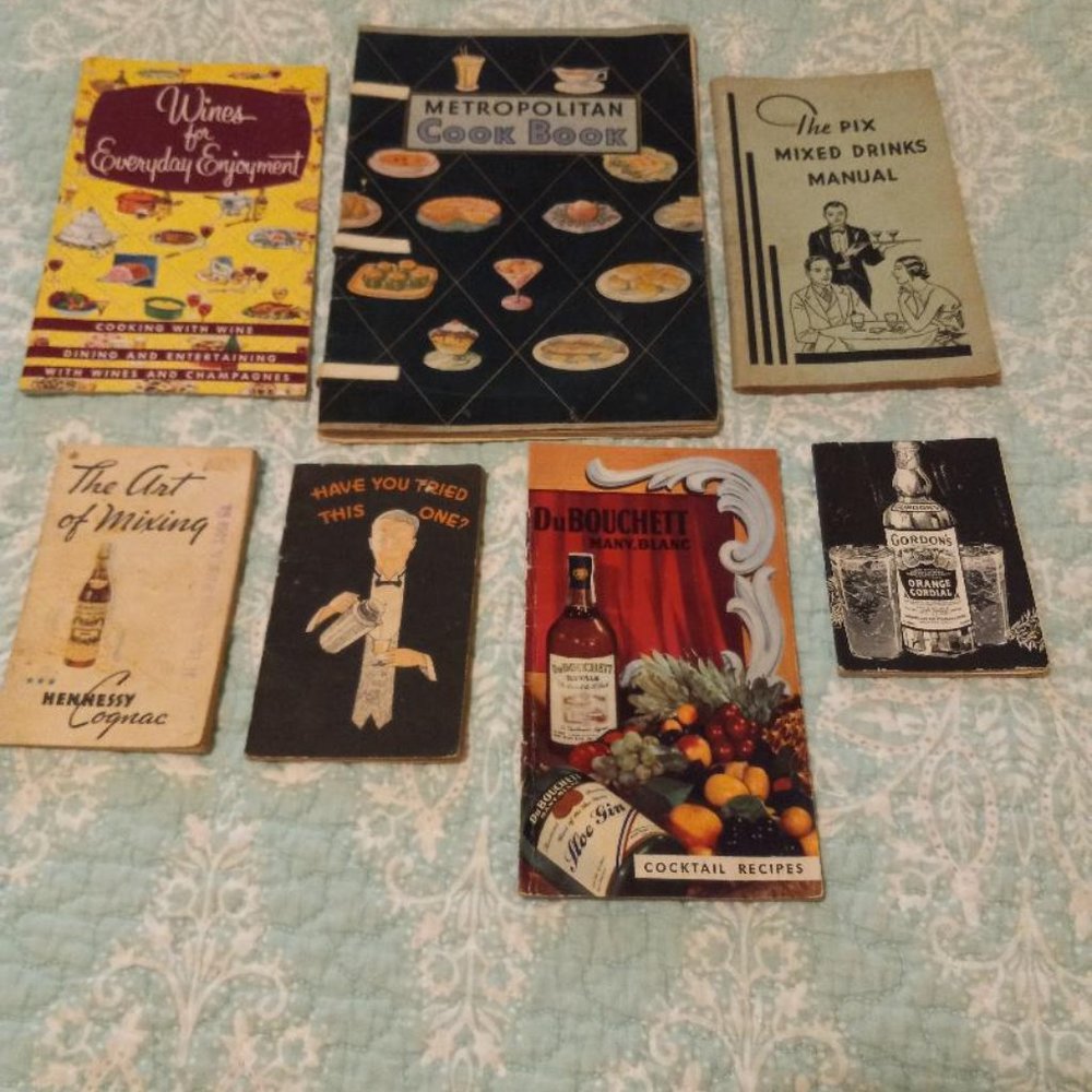 Vintage Liquor Mixology Books. 7 books.